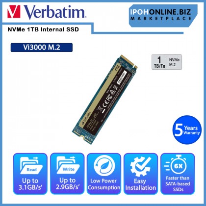 VERBATIM 1TB Vi3000 PCIe NVMe M.2 2280 Internal SSD VERBATIM 1TB Vi3000 PCIe NVMe M.2 2280 Internal SSD